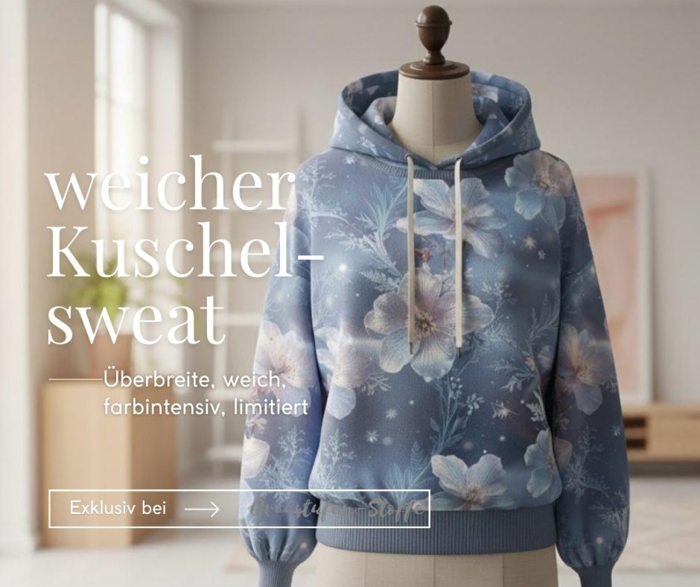 Winterglück-Kollektion: Eisruhe I Kuschelsweat mit Überbreite